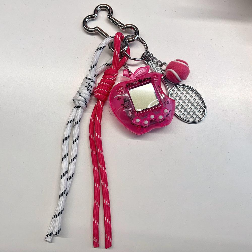 Корейская мода Радуга игровая консоль кость брелок Kawaii Harajuku Charm Y2K Crystal Heart Lock DIY сумка кулон брелок Винтаж