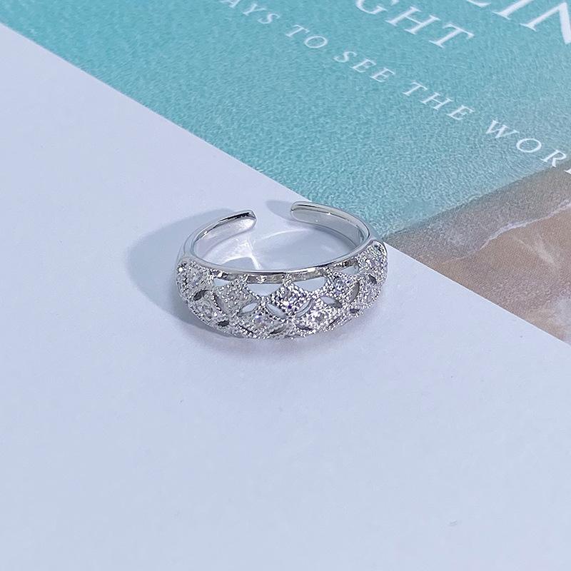 Роскошное кольцо с полным бриллиантовым паве из цирконов, супер-блестящее, высокого класса, открытое, нишевое, изысканное, элегантное, персонализированное