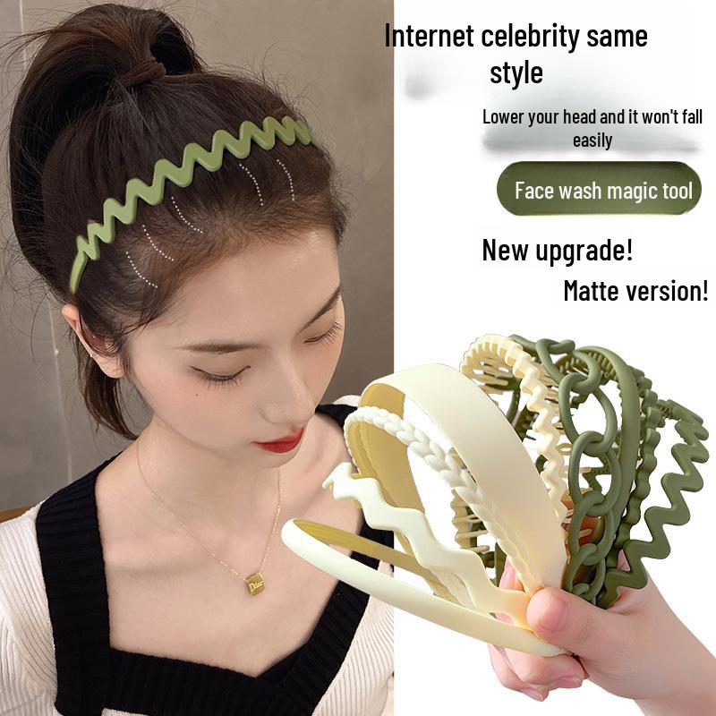 Женский нескользящий обруч для волос цвета молочного кофе: Универсальная повязка на голову и зажим для фиксации в дороге