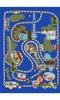 Carpet - DOT - Car Circuit - Blue - 120x160 Cm - Non-slip - Machine Washable