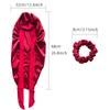 Long Bonnet+Elastic Satin Hair Band Set Long Silky Bonnet For Sleeping With Wide Elastic Band Headwrap