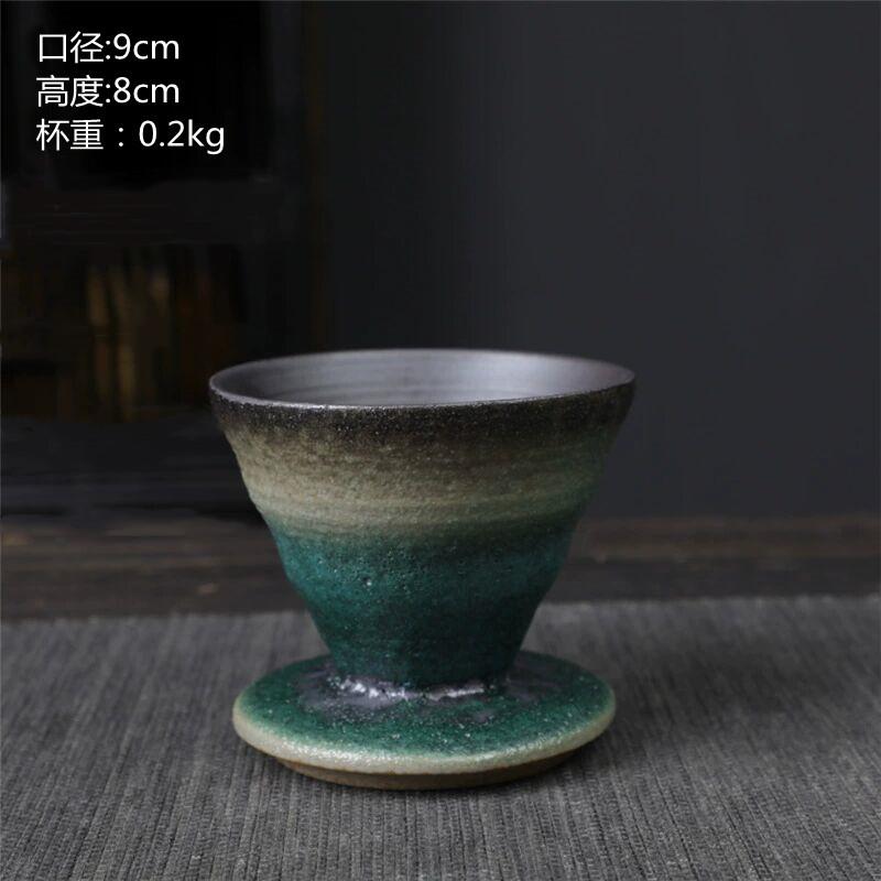 Японская ручная работа Грубая керамика Кофейная чашка Ретро Креативная глазурь с изменением цвета в печи Керамическая Ручная пробивка Чашка для латте Домашняя офисная чашка