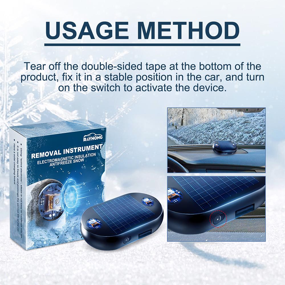 Snow Removal Instrument,Solar Powered Antifreeze Snow Remover,Portable Mini Antifreeze Ice Remover Device For Winter Car