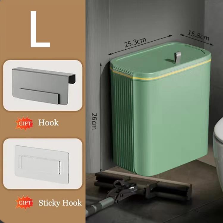 Kitchen Trash Can Wall Mounted Hanging Trash Bin With Lid Garbage Bathroom Recycling Garbage Basket for Cabinet Under Sink Bin