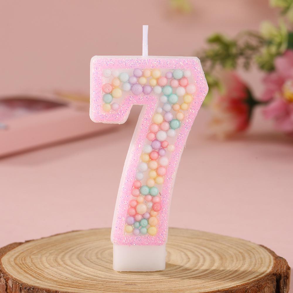 Трансграничный розовый макаронный пенопластовый шар, свечи-цифры для торта на день рождения - Креативные украшения для вечеринки