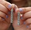 Геометрические резные серебряные серьги-подвески в стиле ретро для женщин