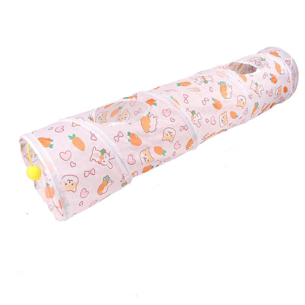 Printed Cat Play Tunnel Foldable Cat Channel Universal Cat Tent Nest Interactive Fun Toy