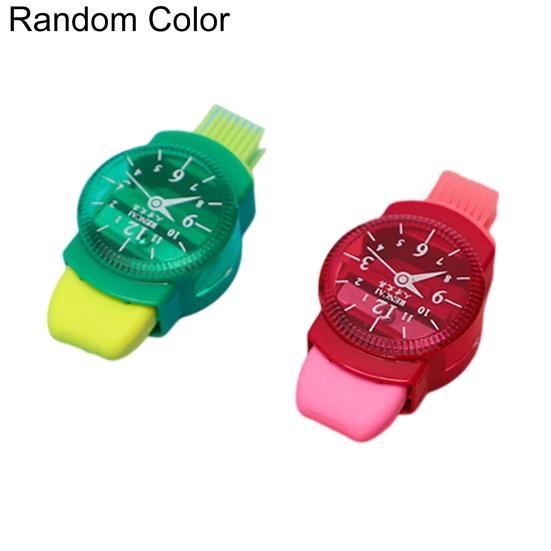 2 шт. точилки для карандашей с ластиками-кисточками, симпатичные в форме часов, многофункциональные, острые лезвия, заточка, пластиковые, 3 в 1, для школьников, режущие машинки