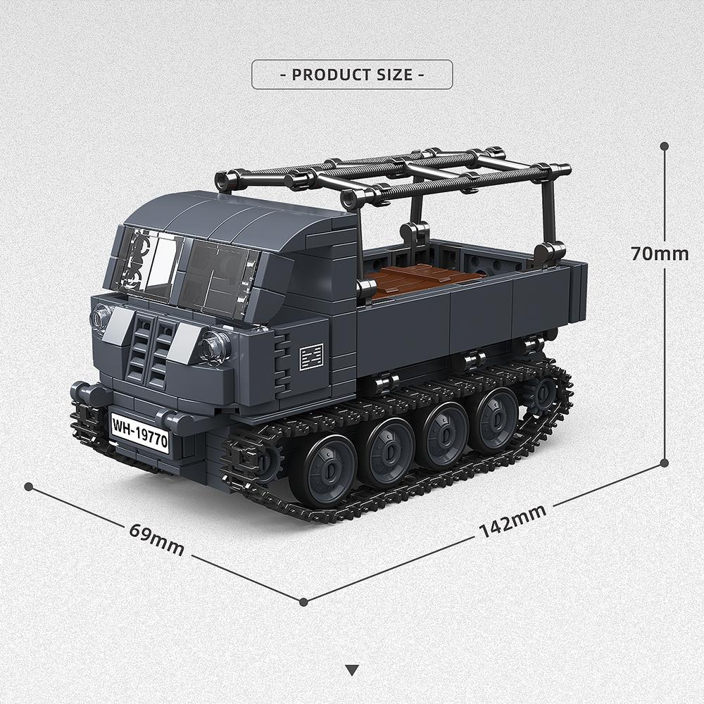 НОВЫЙ 400 шт. 38T-A Легкий танк Вторая мировая война Мотоцикл Немецкий внедорожный Грузовик Кирпичи Сборная модель Строительные блоки Игрушечная машинка для мальчика Подарок