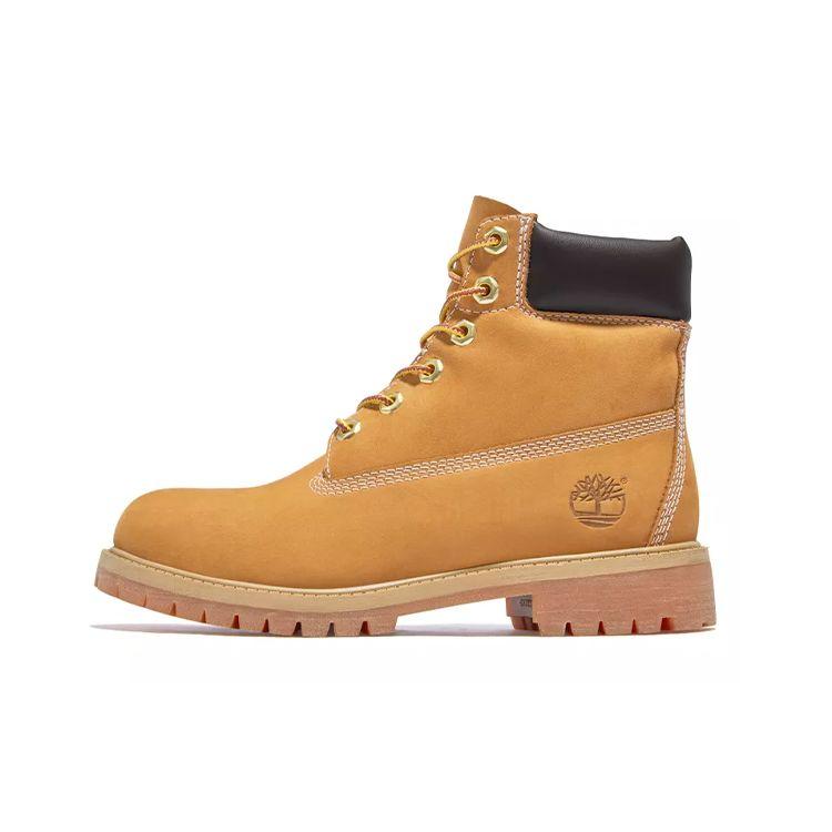 Timberland Узкие водонепроницаемые классические рабочие ботинки из высококачественной кожи для детей, желтые 12909M