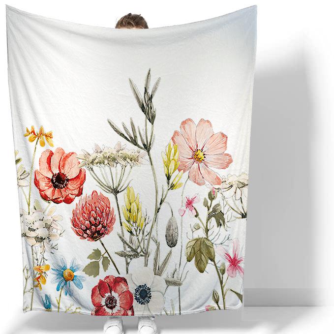 Простое фланелевое одеяло с цветочной тематикой, мягкое, легкое, теплое для гостиной, спальни, кровати, дивана, детей, взрослых, подарки