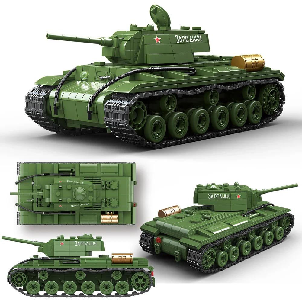 1192 детали Серия «Военные Второй мировой войны» Классический КВ-1 (1941)Тяжелый Танк Модель Совместимые Коллекция Строительные Блоки Кирпичики Игрушки для Мальчиков Подарки