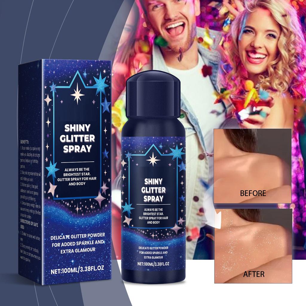Body Glitter Spray Hair Body Spray Highlight Spray Dance Party Holiday 100ml