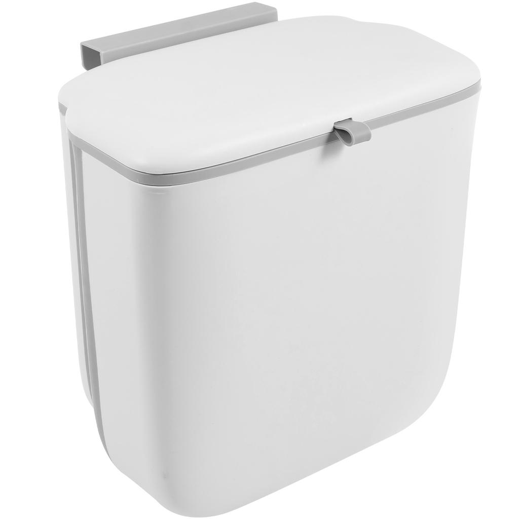 Hanging Trash Bins Kitchen Food Garbage Can with Lid Foldable Wall Mounted Trash Storage Bins Large Capacity Organizer Can