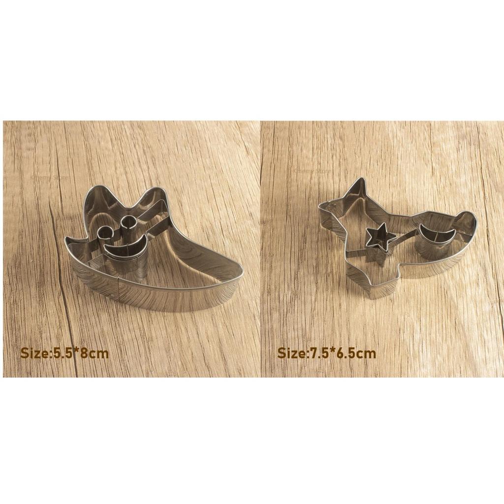 Halloween Cookie Mold Sugar Flipping Cookie Mold Stainless Steel Skull Pumpkin Cookie Cutting Cake Mold Baking Utensils