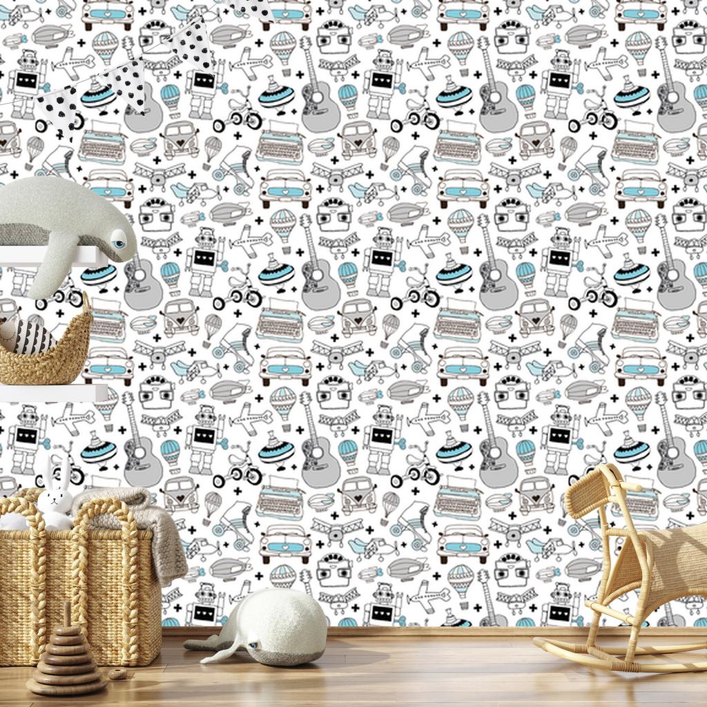 Vintage Toys Wallpaper for Living Room and Bedroom 50x1000