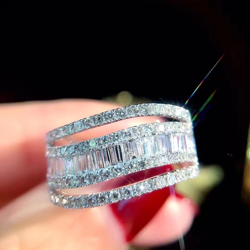 Xiaomi Huitan Curve Hollow Design Women Ring for Party Wedding Charming Lady Temperament Accessories Elegant Jewelry Inlaid Shining CZ
