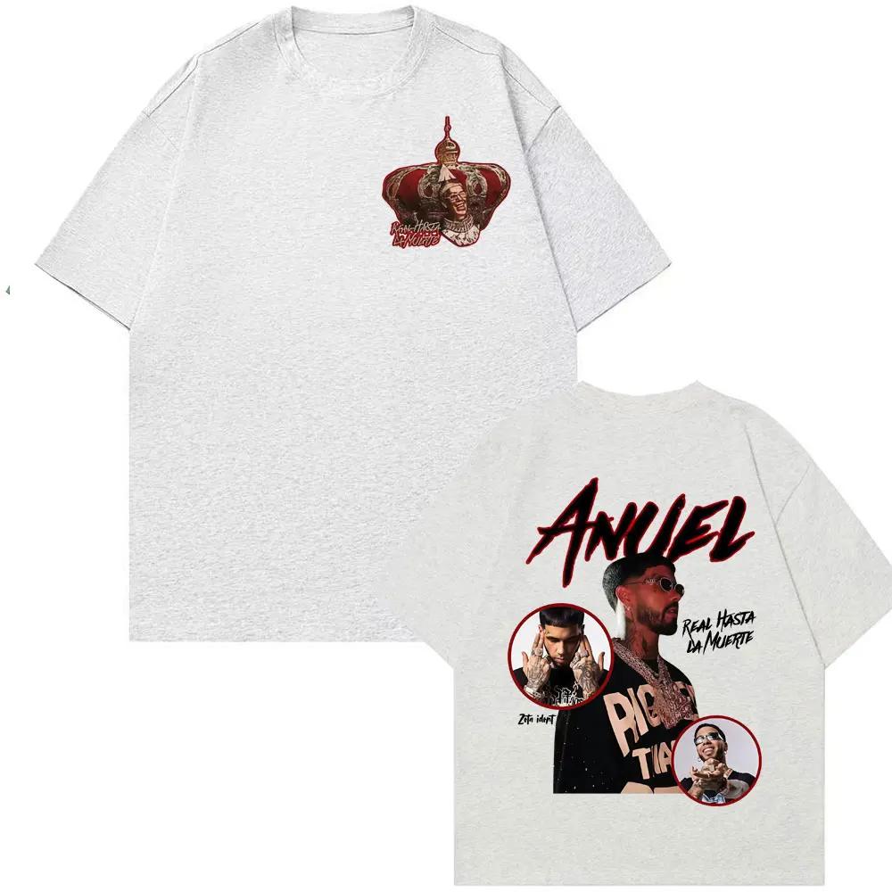 2026 New Summer Anuel AA Real Hasta La Muerte Graphic Tshirt Unisexs Retro Hiphop Pop Tshirt Loose 100 Cotton Tshirt