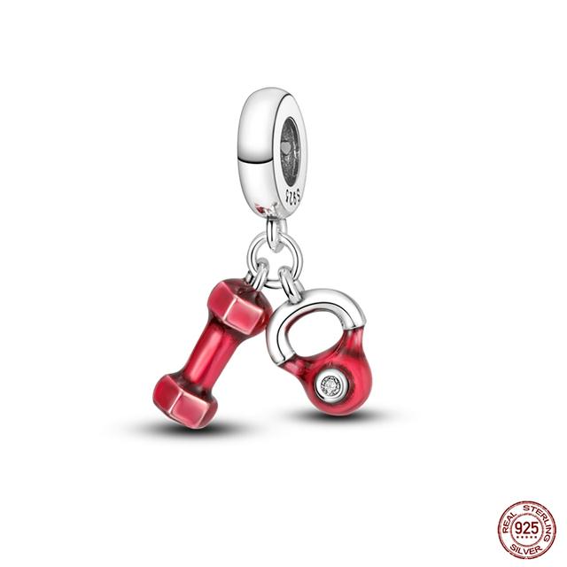 Новые стерлингового серебра 925 пробы красного цвета, подвески в форме сердца, бусины, ювелирные изделия на удачу, подарки