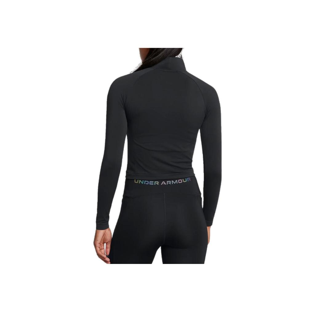 Under Armour Vanish бесшовный однотонный дышащий короткий спортивный топ женский черный 1384405-001