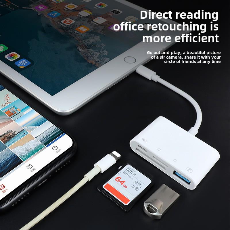 Универсальный картридер для Apple 12/13/14 Pro Max, USB-флеш-накопителей, SD, камер Canon и TF USB