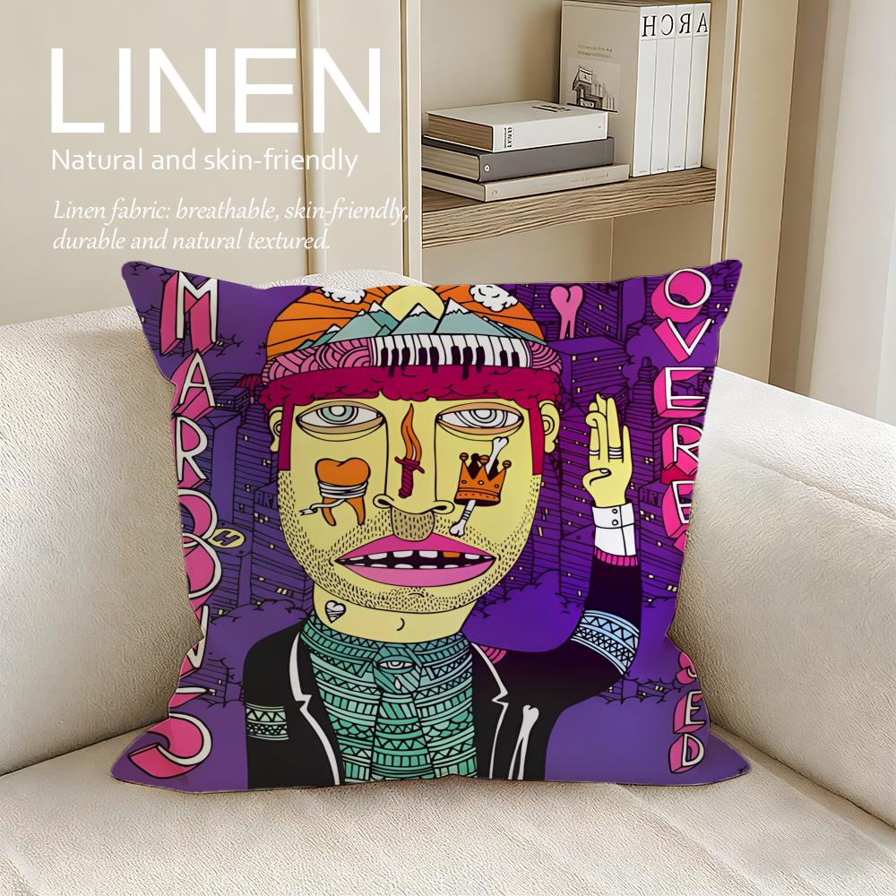 Music Maroon Cushion Cover Pillowcase Set Pcs x x Breathable Washable Sofa Cushion Cover