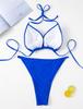 European & American Plus Size Rhinestone Lace-up Swimsuit - Hot Selling Solid Color Bikini ZY066