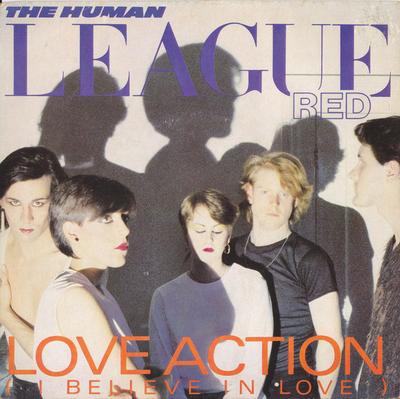 7-дюймовая пластинка HUMAN LEAGUE - Love Action (Я верю в любовь) VS435 Virgin 1981 UK Танцевальная и Электронная Б/У