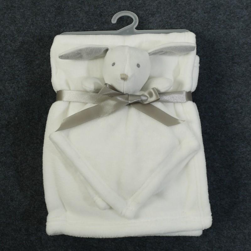 Baby Security Blanket Cartoon Animal Comforter Coral Fleece Swaddle Newborn Infant