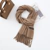 Cotton Solid Color Scarf for Women Winter Warm Wool Cashmere Scarf Autumn and Winter Women's Shawl Scarf Korean Style Atmosphere