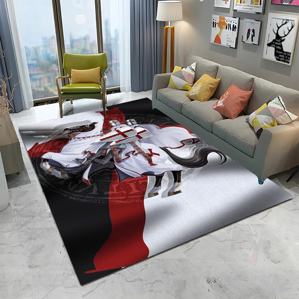 Ковер с изображением тамплиера, рыцаря-крестоносца, для игр, для дома, гостиной, спальни, дивана, прихожей, декора, коврик, нескользящий коврик