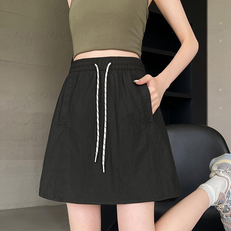 Apricot 2025 Women's A-line Elastic Waist Skirt Shorts - Loose, Slimming, Anti-exposure.