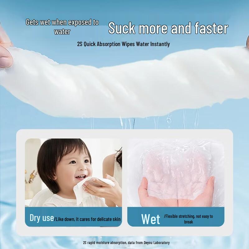 DeYou Pure Cotton Dry & Wet Facial Wipes - 6 Packs