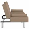Sofa Bed with Drink Holders Cappuccino Faux Leather