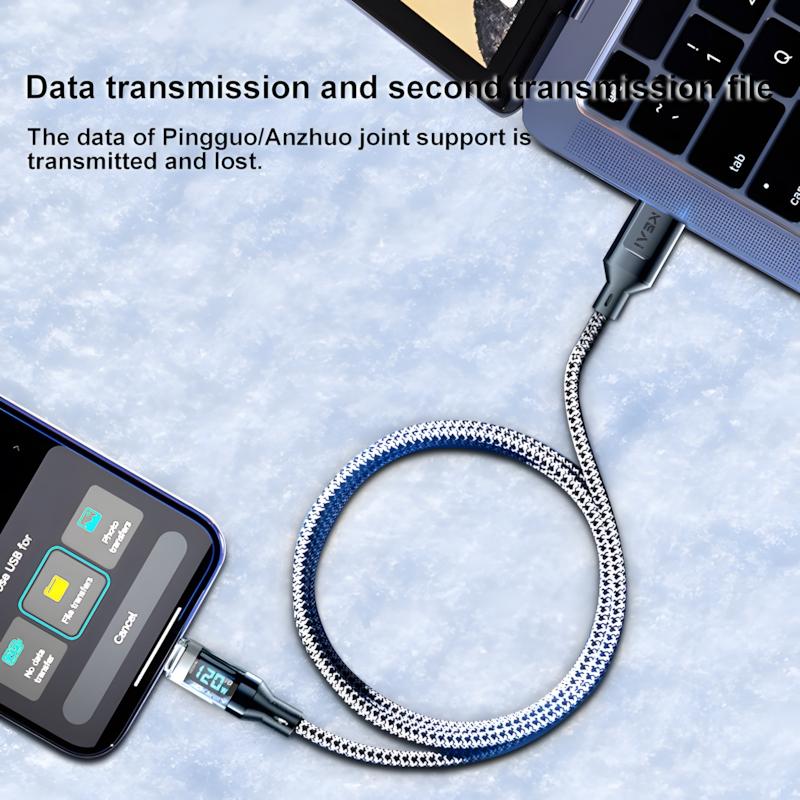 120 Вт USB на Type C Кабель для быстрой зарядки и передачи данных Кабель USB C для Samsung Xiaomi с LED цифровым дисплеем Кабель Аксессуары для зарядки