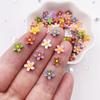 100Pcs 8mm Resin 3D Colorful Mini Flower Gems Flatback Figurines Scrapbook Wedding Applique Nail Art Decor Crafts
