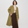 Women's V-Neck Wool Blend Mid-Length Coat