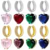 ZHUKOU Heart drop earrings for women exquisite Big water drop charms small hoop earrings fashion Jewelry VE919