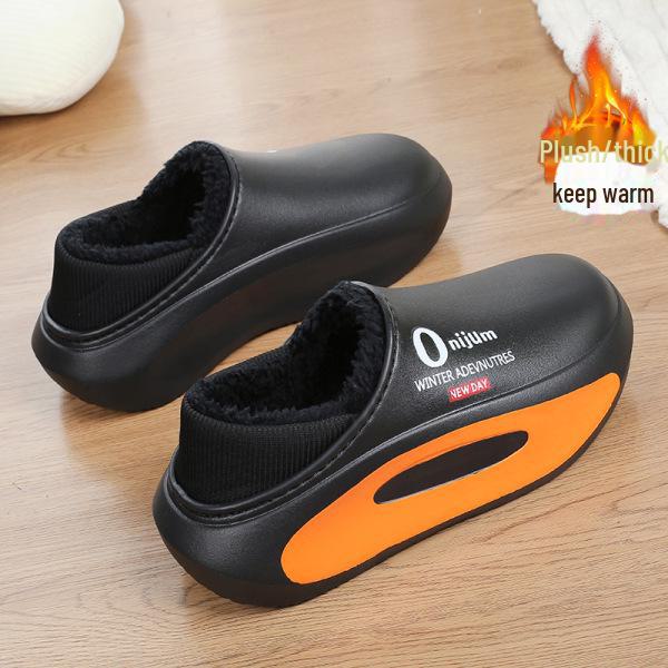 2024 Новые мужские водонепроницаемые хлопковые тапочки на каблуке — нескользящие, устойчивые к фекалиям, идеально подходят для использования в помещении и на улице осенью и зимой.