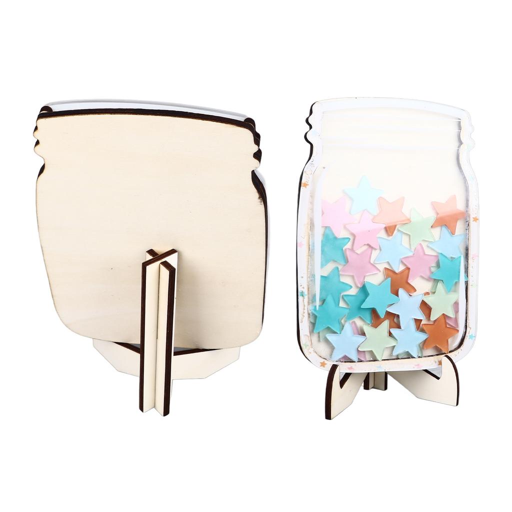 Star Reward Jar 30 Colorful Star Safe Sturdy Wood Stable Stand Routine Training Kids Reward Board for Home Education