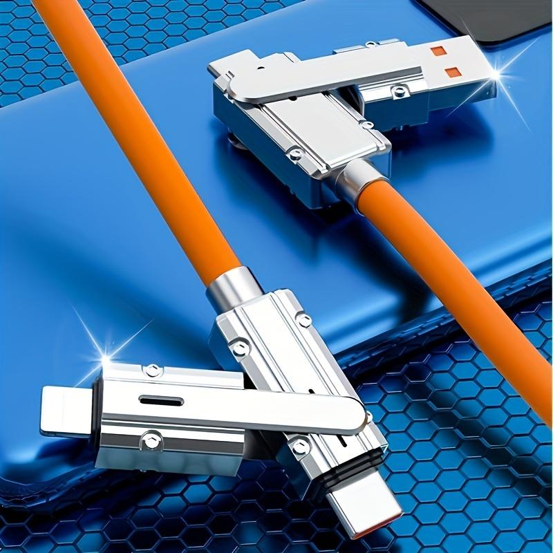 Кабель для быстрой зарядки данных мощностью 120 Вт «четыре в одном», кабель для зарядки с 4 головками, многофункциональное преобразование с несколькими головками, подходит для IPhone / typec, Samsung Xiaomi