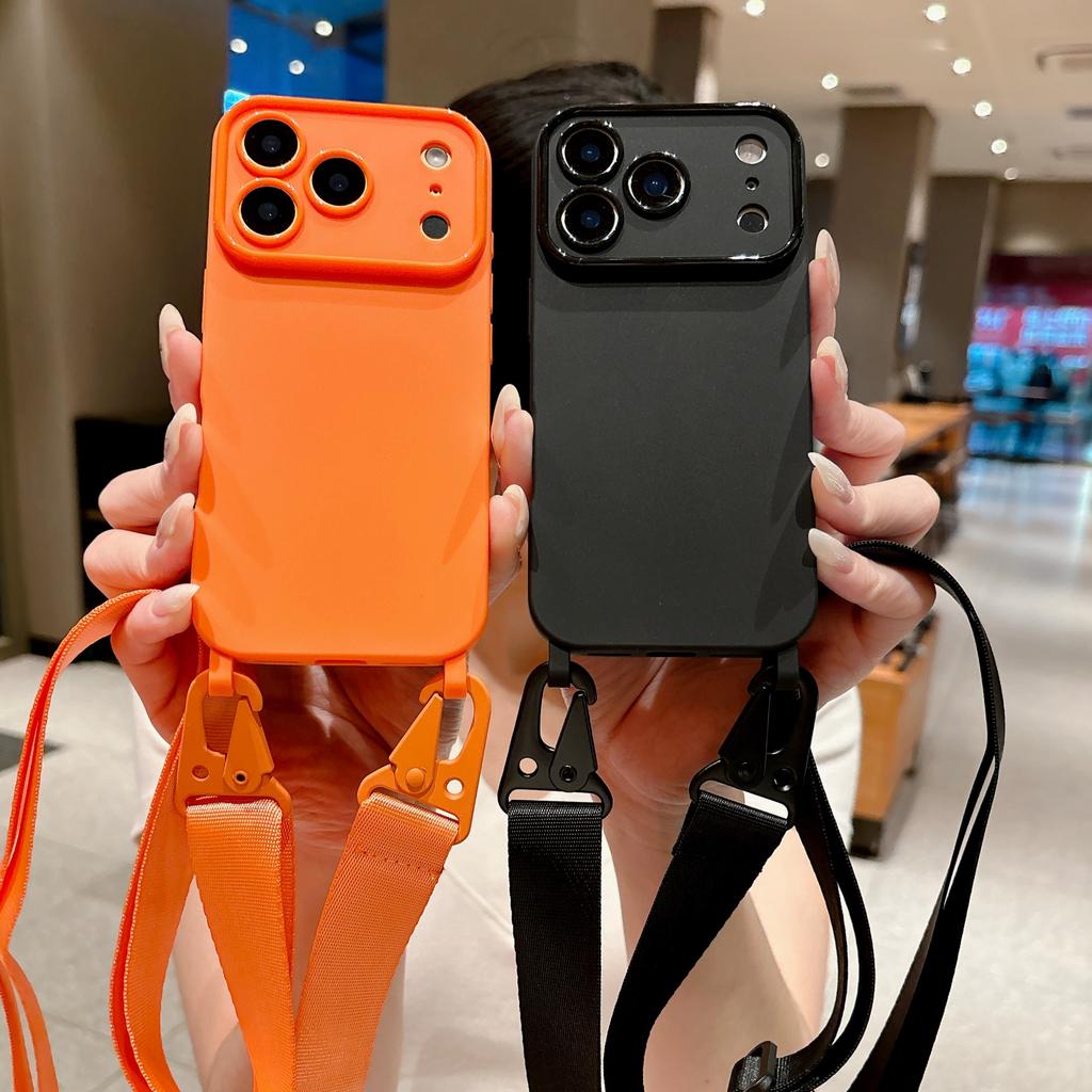 Силиконовый чехол для телефона конфетного цвета для IPhone 17 13 12 16 E 15 14 11 Pro Max Наплечный ремешок-шнурок Ожерелье Мягкая крышка