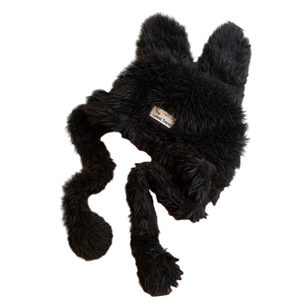 Winter Teenagers Rabbit Ear Shape Beanie Windproof Trapper Hat Ear Protector Hat Adult Winter Cycling Skiing Supplies