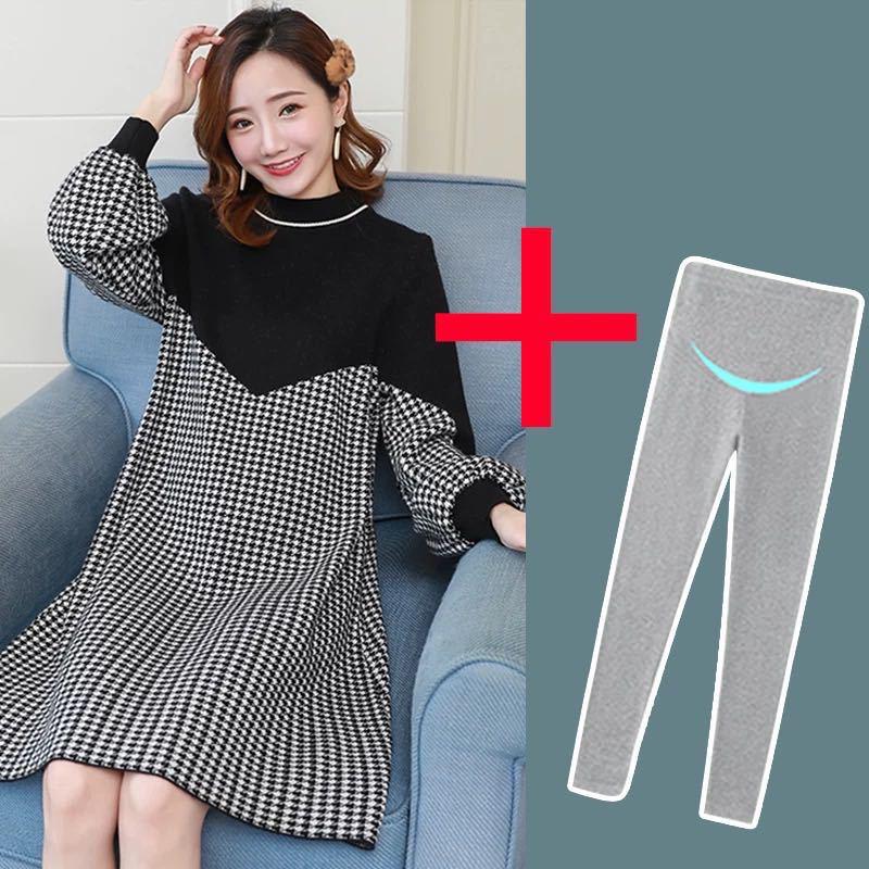 Весенний комплект из бархатной юбки и топа для беременных: Стильная, теплая, скрытая одежда для беременных на осень/зиму