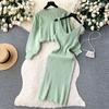 2 Piece Set Women's Knit Sweater Spaghetti Strap Sleeveless Dress Set Slim Knitted Vest Sweater Dress Beaded Pullover Short Sweater Outfits