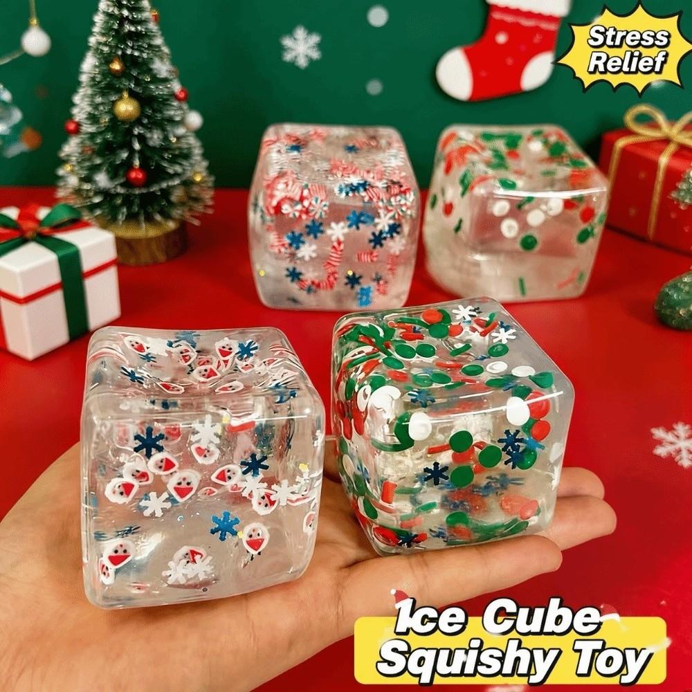 Stress Relief Pinch Block Toy Decompression Transparent Christmas Toy Christmas Gift