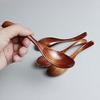 AOOSY 4-Piece 16cm Renge (Split Spoon) Wooden Spoon, Easy to Use, Lightweight, Natural Wood Lacquered Soup Spoon, Curved Handle, Ideal for Garlic, Mis