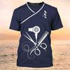 Новая летняя мужская футболка Funny Clothes Barber Graphic 3d футболка пуловер с коротким рукавом 2023 Hair Salon Cool Work Clothes Top 5xl