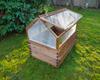 Raised wooden bed 100x100x24cm Greenspot - Raised garden bed for herbs, flowers, vegetables - Wooden garden box, impregnated - Timber Palisander