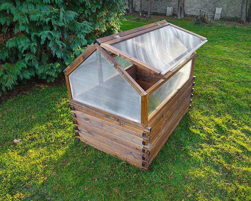 Поднятая деревянная грядка 100x100x24 см Greenspot - приподнятая садовая грядка для трав, цветов, овощей - Деревянный садовый ящик, пропитанный - Древесина Темное палисандровое дерево